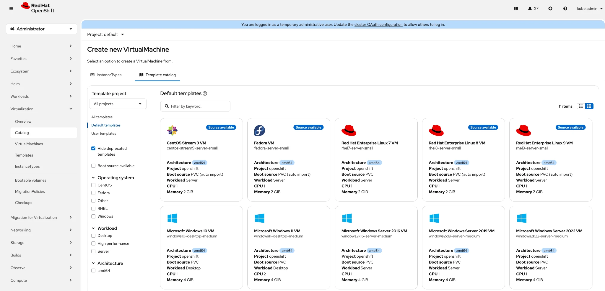 create new virtual machines