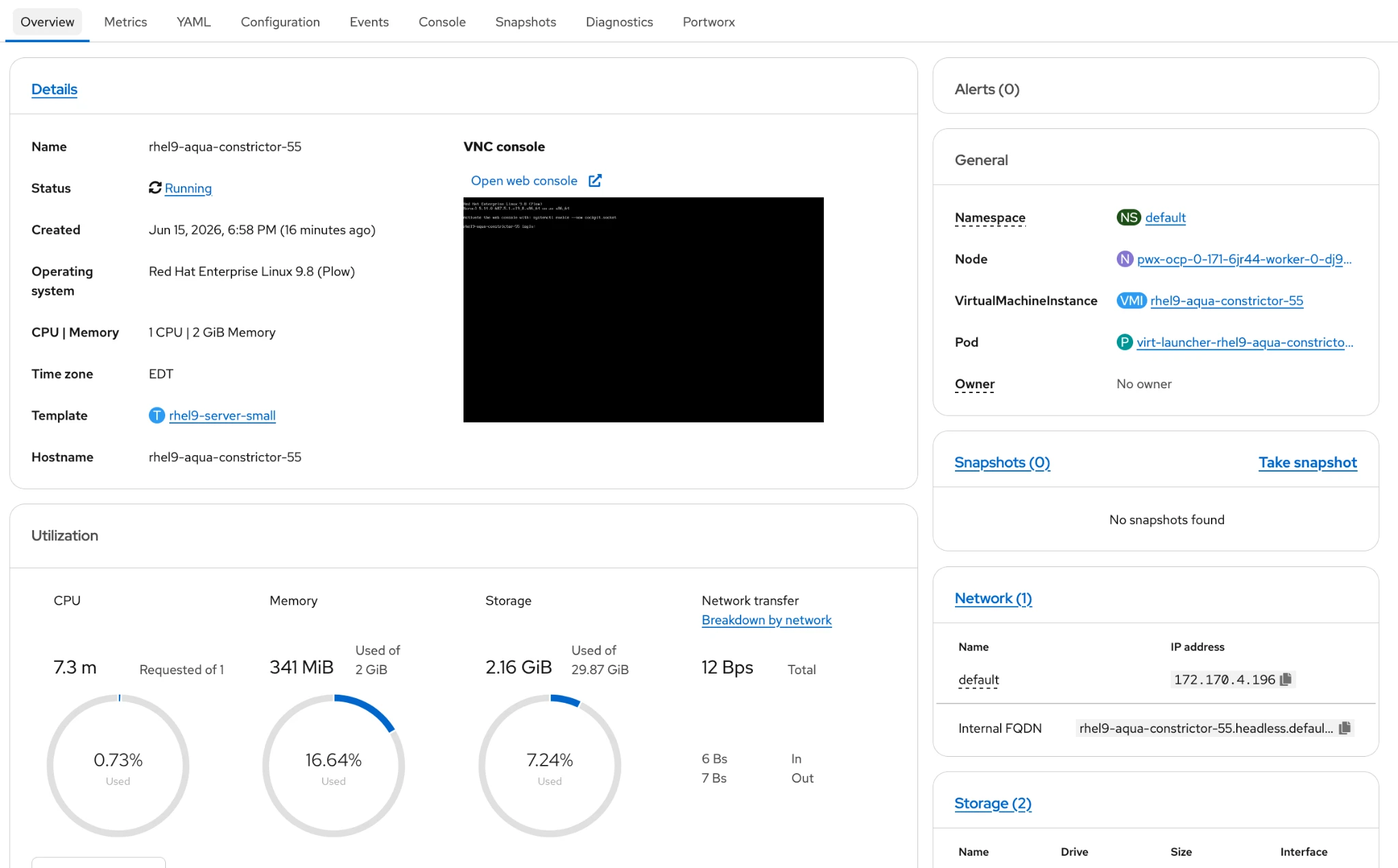 monitoring and management of VM