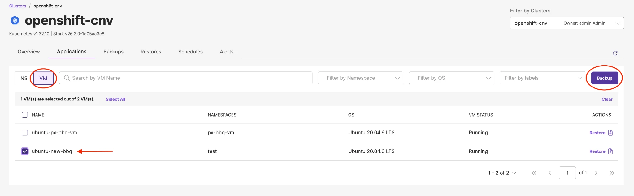 openshift cnv test