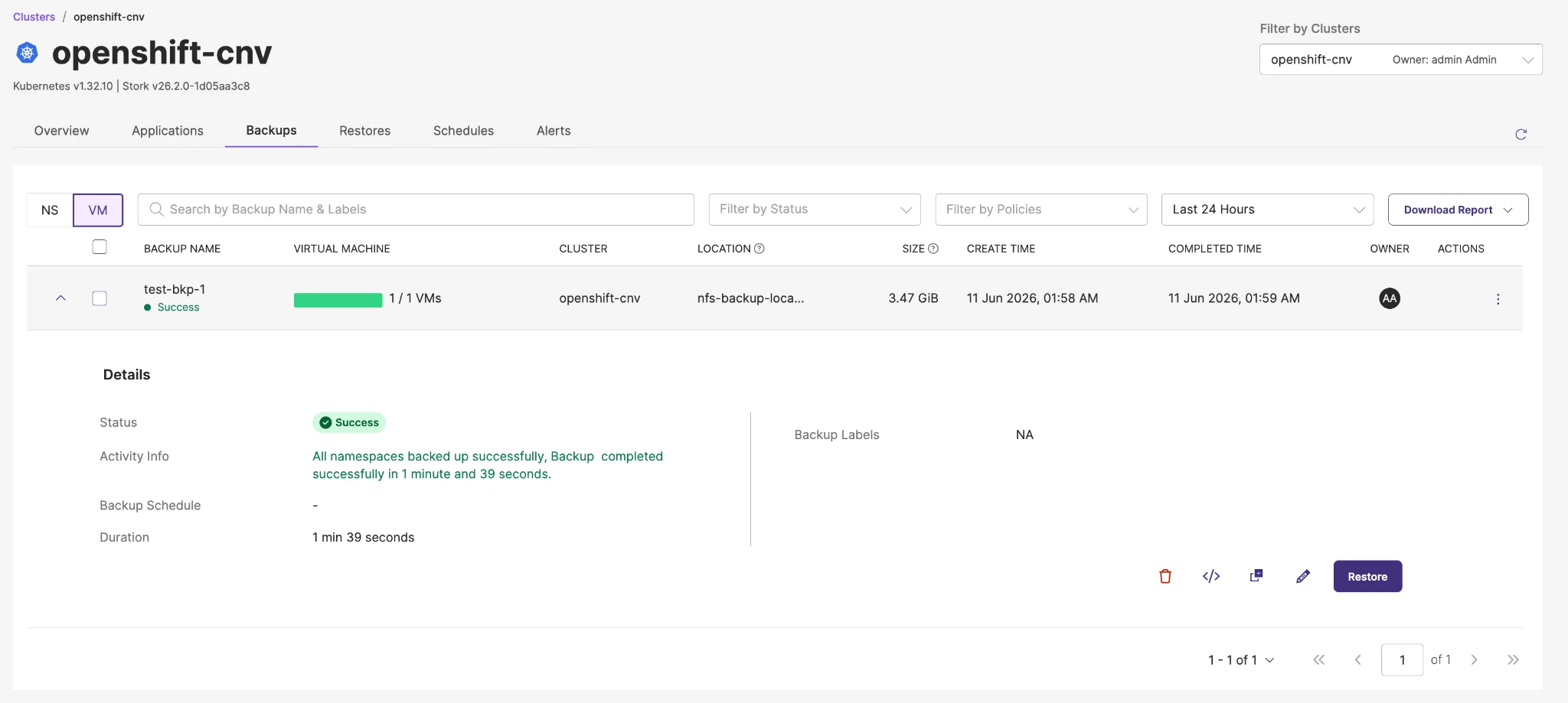 openshift cnv vm