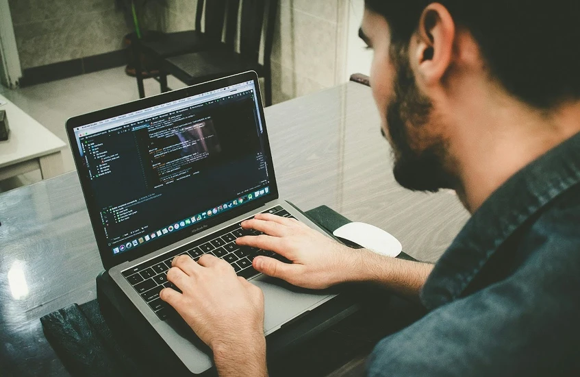 Developer with laptop