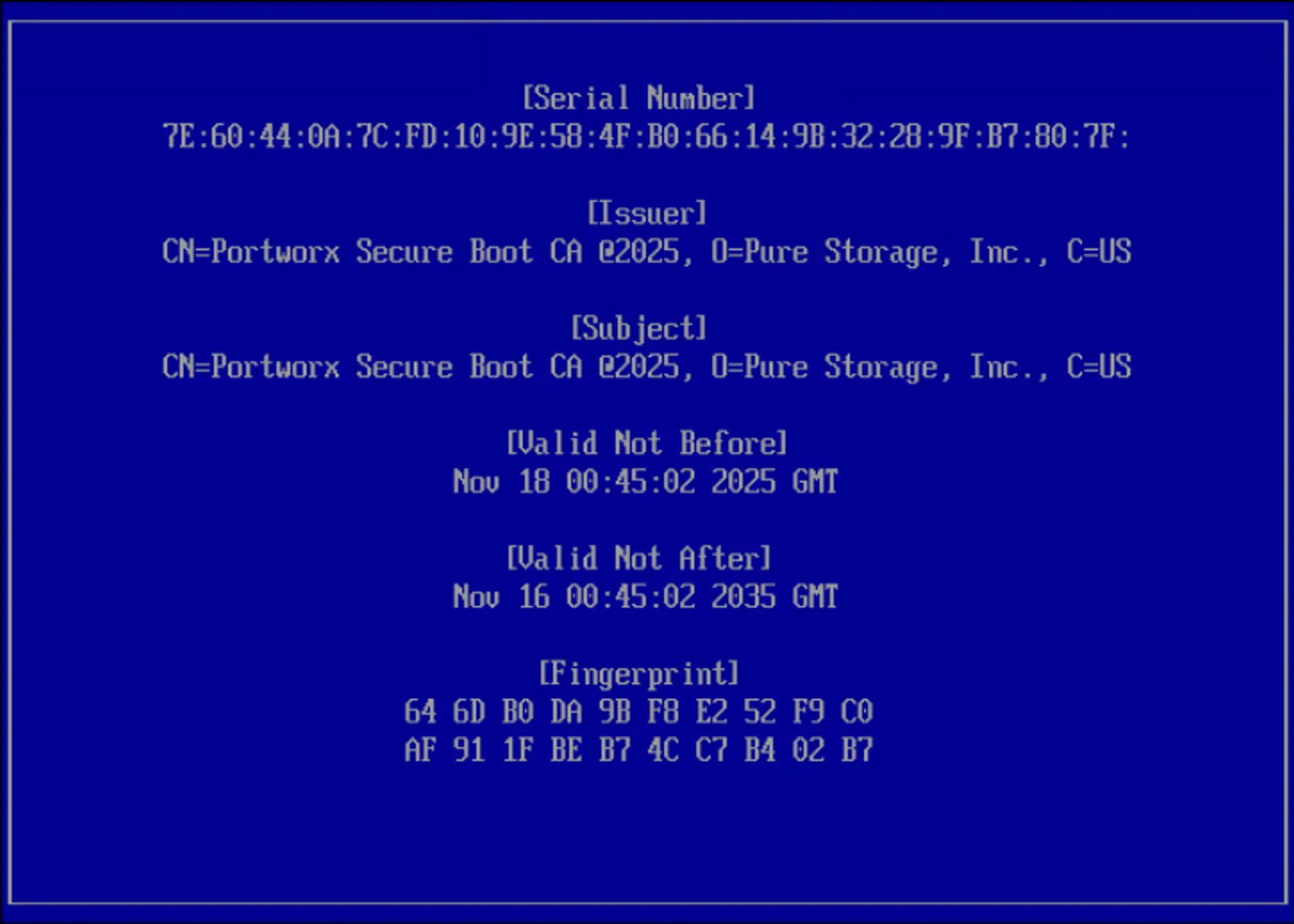 Secure Boot certificate