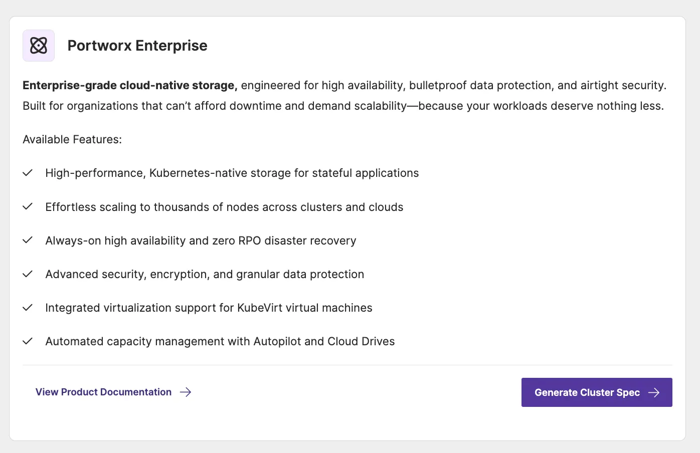 Portworx enterprise product